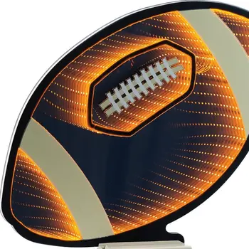 14" Orange White And Black Acrylic Figurine with LED