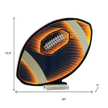 14" Orange White And Black Acrylic Figurine with LED