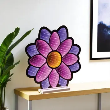 17" Purple Pink And Yellow Acrylic Figurine with LED
