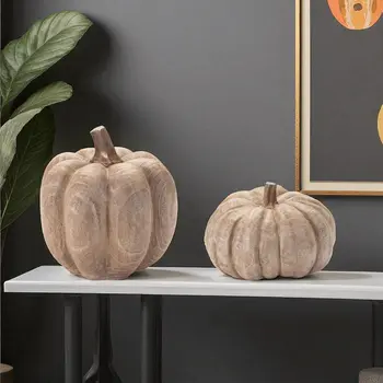 Set of Two Brown Polyresin Tabletop Sculpture