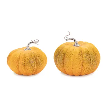 Set of Two Orange And Green Plastic Tabletop Sculpture