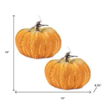 Set of Two Orange And Yellow Plastic Tabletop Sculpture