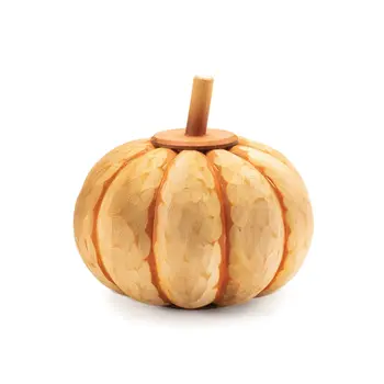 Set of Two Orange Wood Tabletop Sculpture