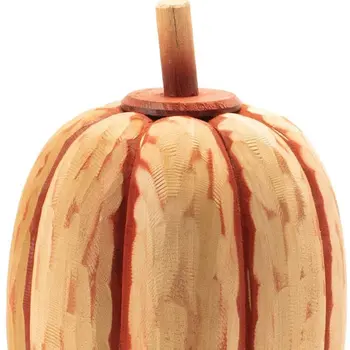 Set of Two Orange Wood Tabletop Sculpture