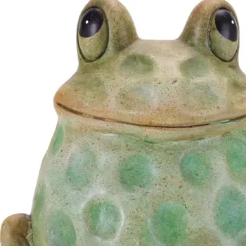 Set of Two Green Terracotta Frog Tabletop Sculpture