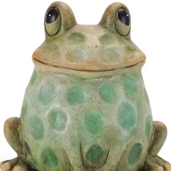Set of Two Green Terracotta Frog Tabletop Sculpture