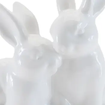 Set of Four White Ceramic Rabbit Tabletop Sculpture