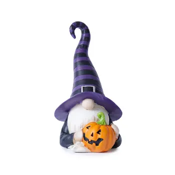 Set of Two Black Orange And Purple Polyresin Figurine