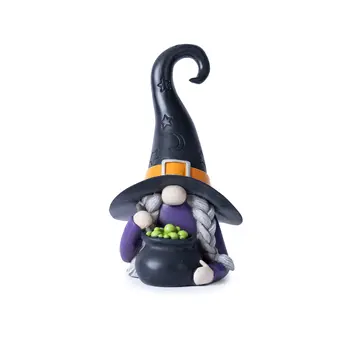 Set of Two Black Orange And Purple Polyresin Figurine