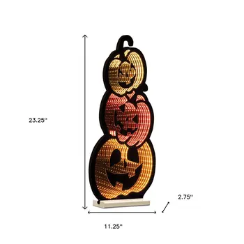 23" Orange Black And Yellow Acrylic Figurine with LED