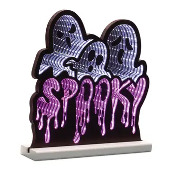 13" White Black And Purple Acrylic Figurine with LED