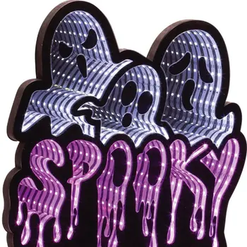 13" White Black And Purple Acrylic Figurine with LED