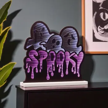 15" White Black And Purple Acrylic Figurine with LED