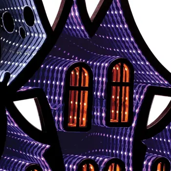 16" Purple Black And Orange Acrylic Figurine with LED