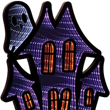 16" Purple Black And Orange Acrylic Figurine with LED