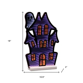 16" Purple Black And Orange Acrylic Figurine with LED