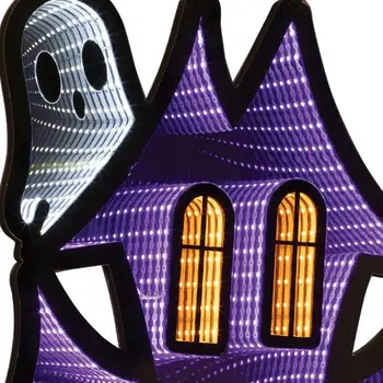 24" Purple Black And Orange Acrylic Figurine with LED