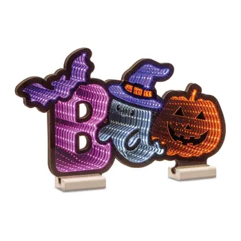10" Purple Orange And Black Acrylic Figurine with LED