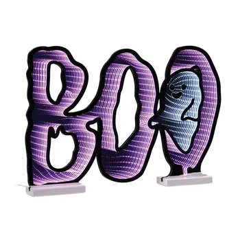 16" Purple Black And White Acrylic Figurine with LED