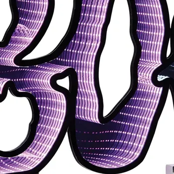 16" Purple Black And White Acrylic Figurine with LED