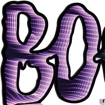 16" Purple Black And White Acrylic Figurine with LED