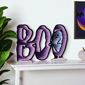 16" Purple Black And White Acrylic Figurine with LED