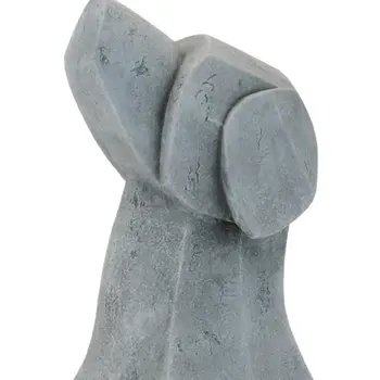 Set of Two Gray Polyresin Dog Tabletop Sculpture