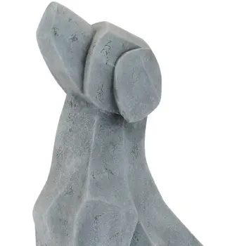 Set of Two Gray Polyresin Dog Tabletop Sculpture