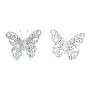 Set of Two White And Beige Polyresin Tabletop Sculpture