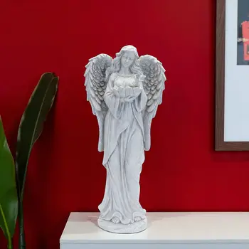 16" Gray Polyresin Angel Tabletop Sculpture