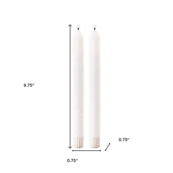 Set of Two White Flameless Taper Candles