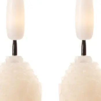 Set of Two Beige Flameless Taper Candles