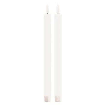 Set of Two White Flameless Taper Candles