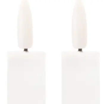 Set of Two White Flameless Taper Candles