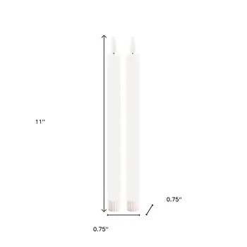 Set of Two White Flameless Taper Candles