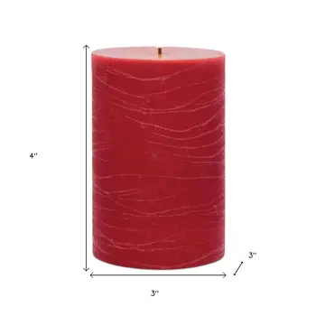 Set of Two Red Flameless Pillar Candles