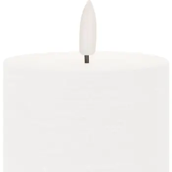 Set of Two White Flameless Pillar Candles