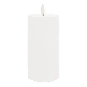 Set of Two White Flameless Pillar Candles