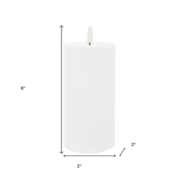 Set of Two White Flameless Pillar Candles