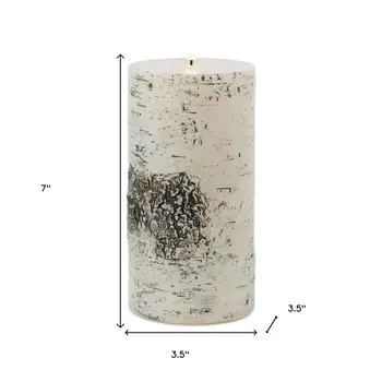 Set of Two White And Black Flameless Pillar Candles