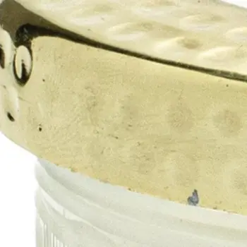 4" White Scented Dripless Two Wick Designer Candle With Clear And Gold Holder
