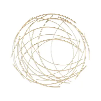 26" X 26" Gold Abstract Metal Circle Hanging Dimensional Sculpture