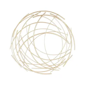 26" X 26" Gold Abstract Metal Circle Hanging Dimensional Sculpture