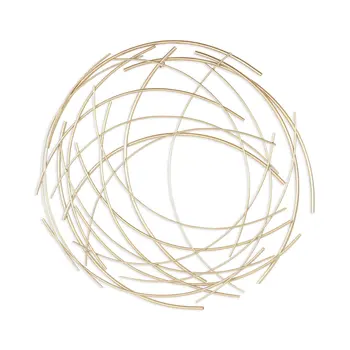 26" X 26" Gold Abstract Metal Circle Hanging Dimensional Sculpture