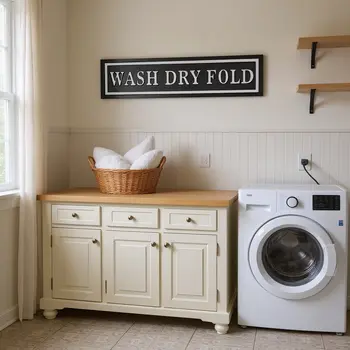 10" X 36" Black And White Wash Dry Fold Metal Wall Decor
