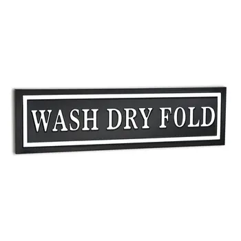10" X 36" Black And White Wash Dry Fold Metal Wall Decor