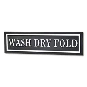 10" X 36" Black And White Wash Dry Fold Metal Wall Decor