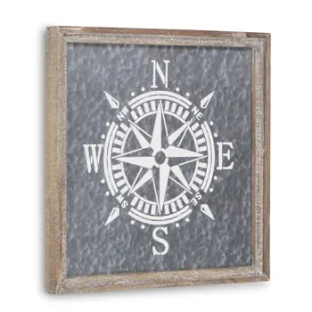 17" X 17" Gray Metal Square Framed Art