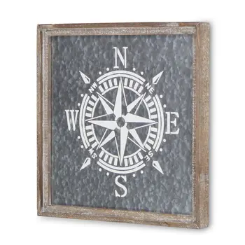 17" X 17" Gray Metal Square Framed Art