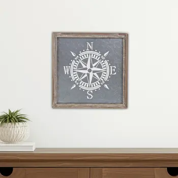 17" X 17" Gray Metal Square Framed Art